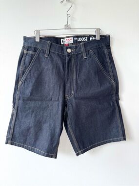 AAPE By A Bathing Ape Indigo Denim Shorts - NWT - Size Small (30” Waist)